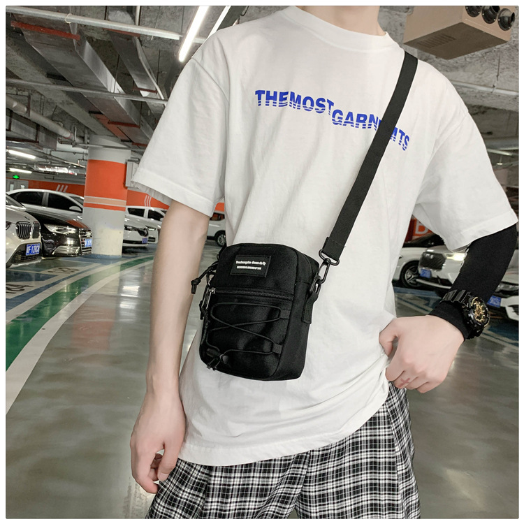 67g Weight Zipper Closure Type Single Shoulder Strap Strap Type Crossbody Bag Bags Type Nylon Material Letter Pattern Streetwear Style Square Shape Khaki, Light Grey, White, Black Color Small Size Small Nylon Letter Streetwear Square Zipper Crossbody Bag 9