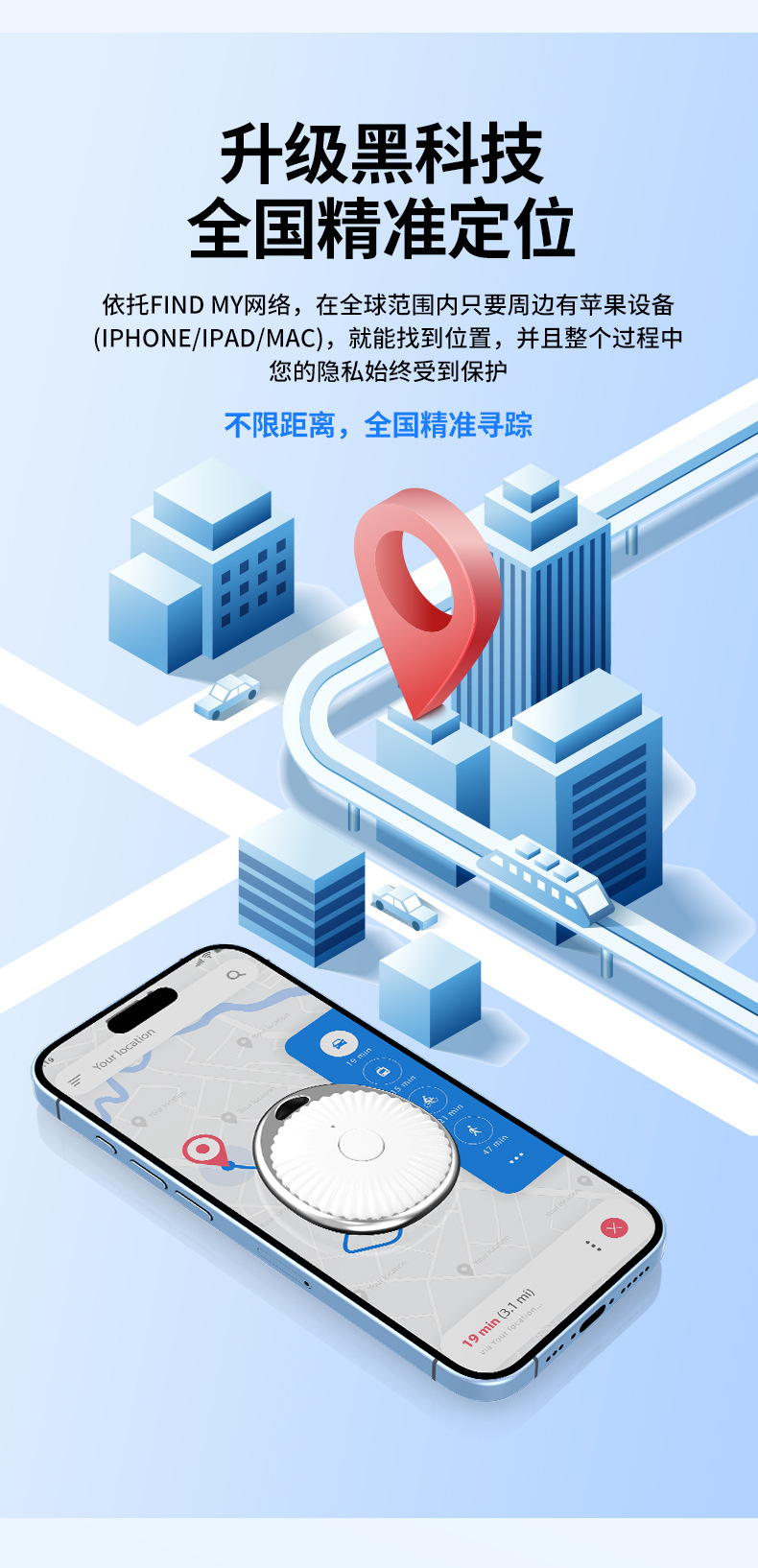 Apple Airtag Anti-Lost Device Findmy Anti-Lost Locator for the Elderly, Children, and Pets, Global Gps Locator
