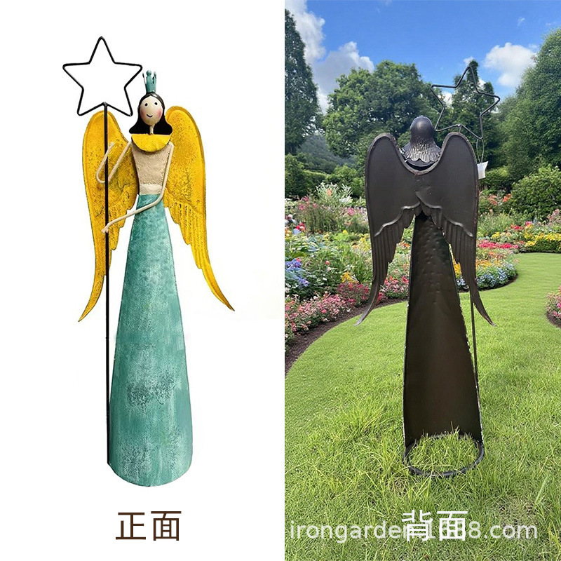 铁艺复古做旧仙女摆件花园庭院装饰品阳台别墅民宿装饰工艺品|undefined