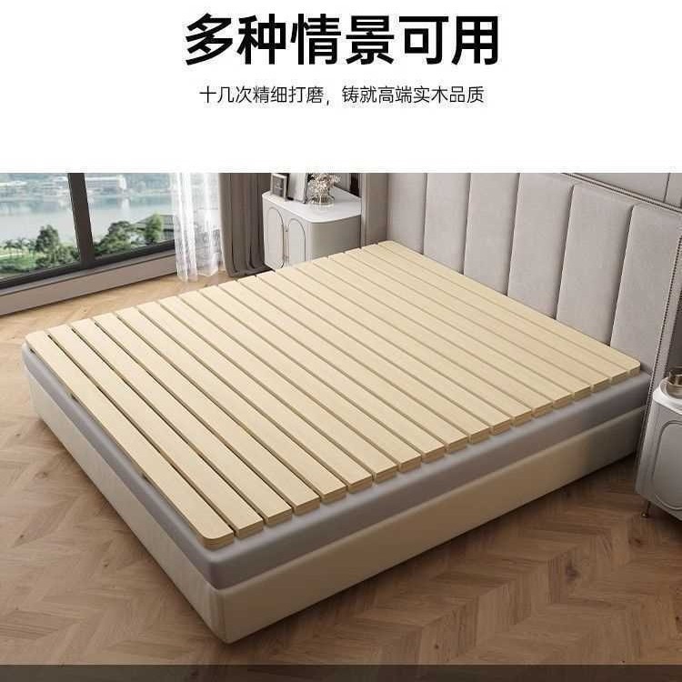 畳のベッドのフレームの実木の骨格のマットレスの床は通気性の仕切りのベッドの板を敷いて折りたたみます。|undefined