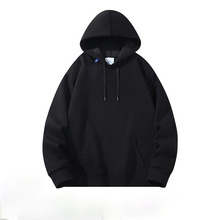 重磅连帽卫衣男女秋冬季纯色潮宽松情侣加绒厚外套年会服可印logo