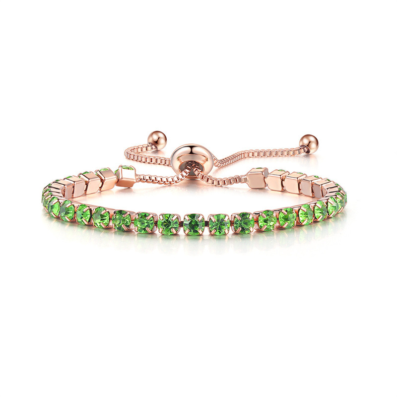 Simple Style Round Copper Plating Inlay Zircon Bracelets 1 Piece