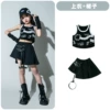 GN39 Black letters vest+Q403 black skirt