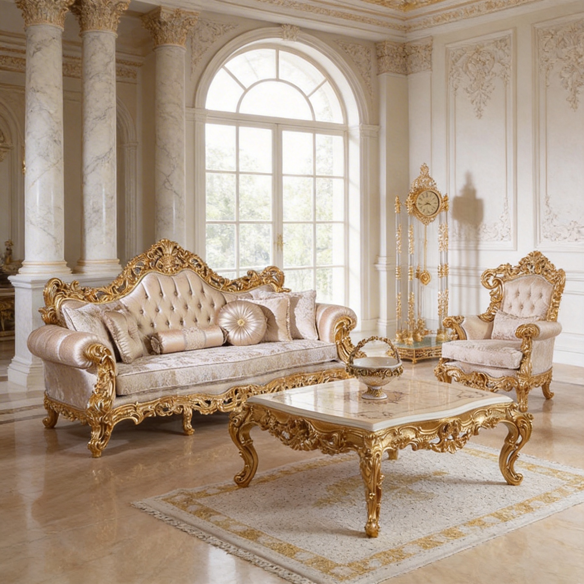 Foshan European-Style Solid Wood Sofa Living Room Fabric 123 Combination French-Style Carved Gold Foil European-Style Solid Wood