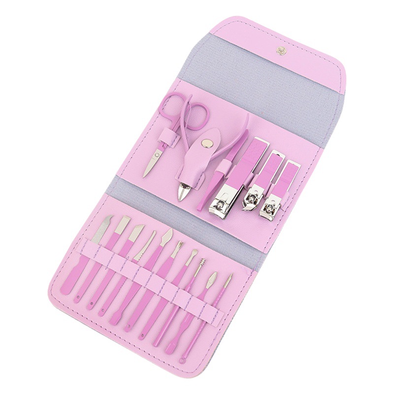 Juego de cortaúñas de 16 piezas color verde matcha, juego de belleza, juego de herramientas para uñas, juego de cortaúñas