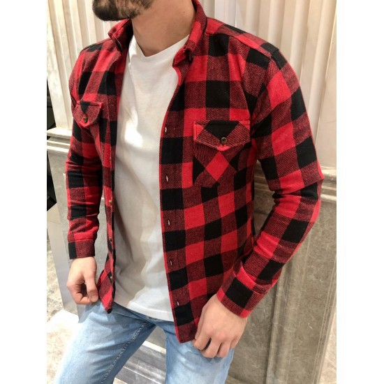 2023 Comercio exterior transfronterizo Amazon Otoño e Invierno solapa europea y americana más tamaño algodón y lino Plaid cepillado camisa de manga larga en stock