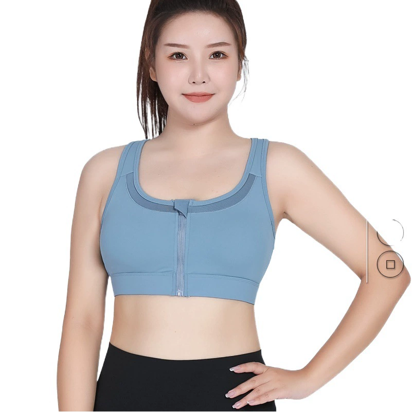 Передняя застежка-молния большой размер спортивный нижнее белье ударопрочная высокая интенсивность йога жилет фитнес бег фиксированный бюстгальтер