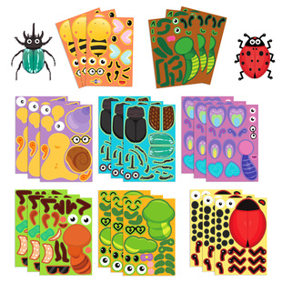 8 cartoon insect animal collage hands-on DIY hand account mobile phone case notebook decoration cross-border wholesale waterproof