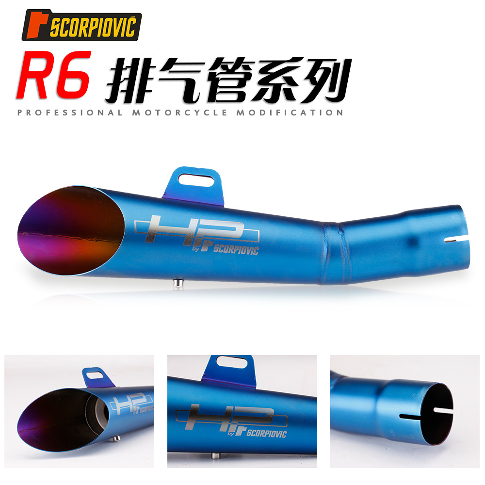 Motorcycle Modification into Sports Car Yamaha R6 Yellow Dragon 300 Ninja Damage-Free Installation GP Pipe Scorpion Exhaust Pipe Universal