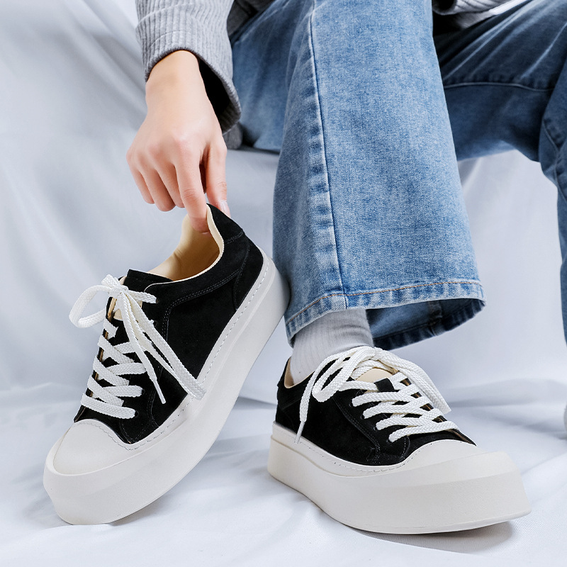 Men's Casual Sneakers Height Increasing Thick Sole Breathable Shoe_voghion.com