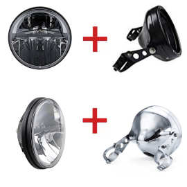 7寸大灯+7寸金属灯壳适用于吉普哈雷JK牧马人LED远近光一体前照灯