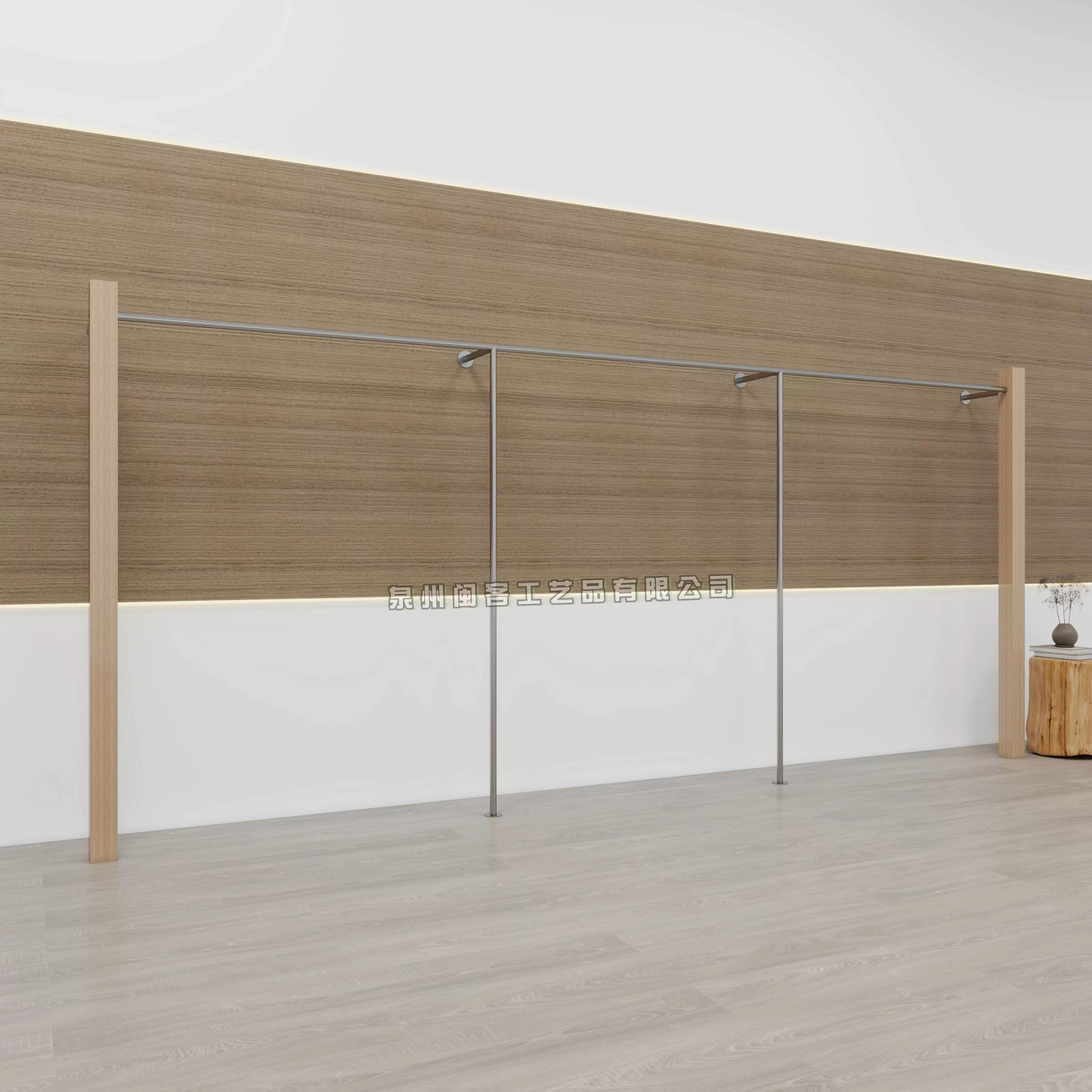 Напольный дисплей для магазина, ретро-женская одежда, настенная полка, стеллаж для магазина одежды, вешалка для одежды из орехового дерева, цвета древесины, нержавеющая сталь