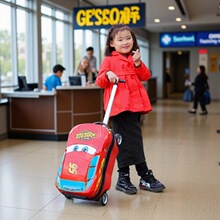 18寸卡通儿童行李箱男孩可坐骑拉杆箱汽车小学生旅行箱登机箱礼品
