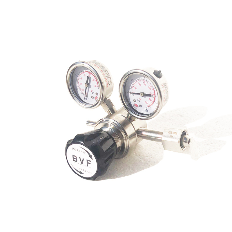 实验室气体双表减压阀 316L不锈钢中高压气体管道减压器