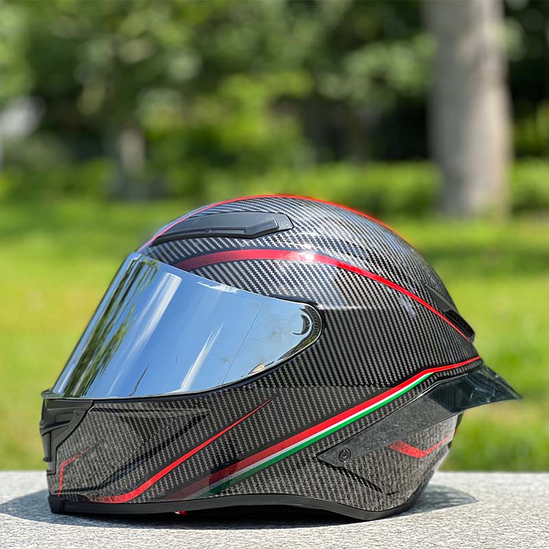 Motorcycle Helmet Personalized Snow House Style with Extended Spoiler