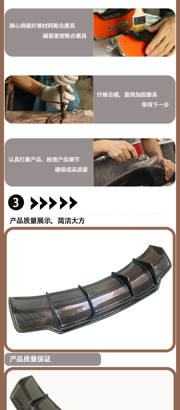 Suitable for Tesla Model 3 V carbon fiber rear lip tail lip rear Rao flow between 2018-IN