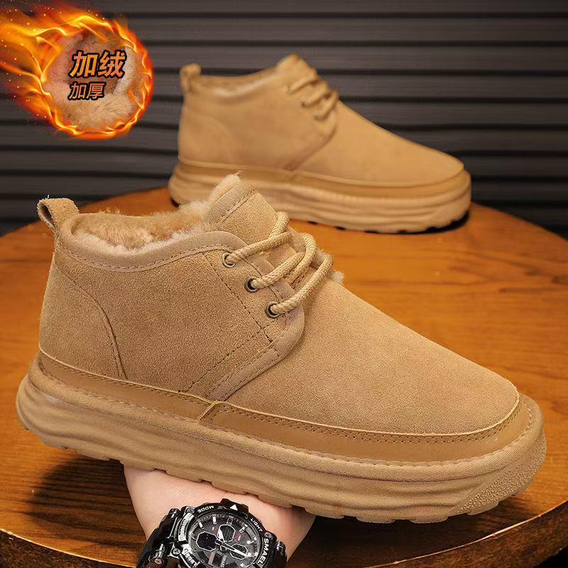 2025 Men's Snow Boots Men's Cotton Shoes New Warm Retro All-Match Shoes Winter Thick-Soled Outdoor Casual Warm Shoes 2025 Men's Snow Boots Men's Cotton Shoes New Warm Retro All-Match Shoes Winter Thick-Soled Outdoor Casual Warm Shoes
