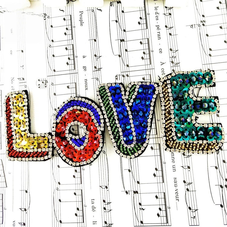 2018新品现货钉珠 手工钉珠LOVE布贴服装辅料鞋帽箱包配件批发diy