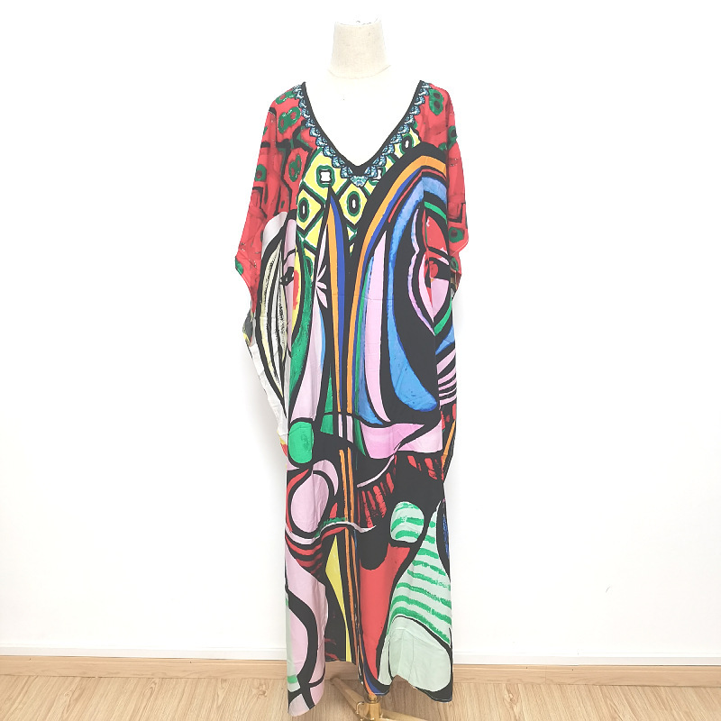 2022 nueva Europa y América blusa de playa impreso traje vacaciones vestido bikini camisa protección solar 5D196