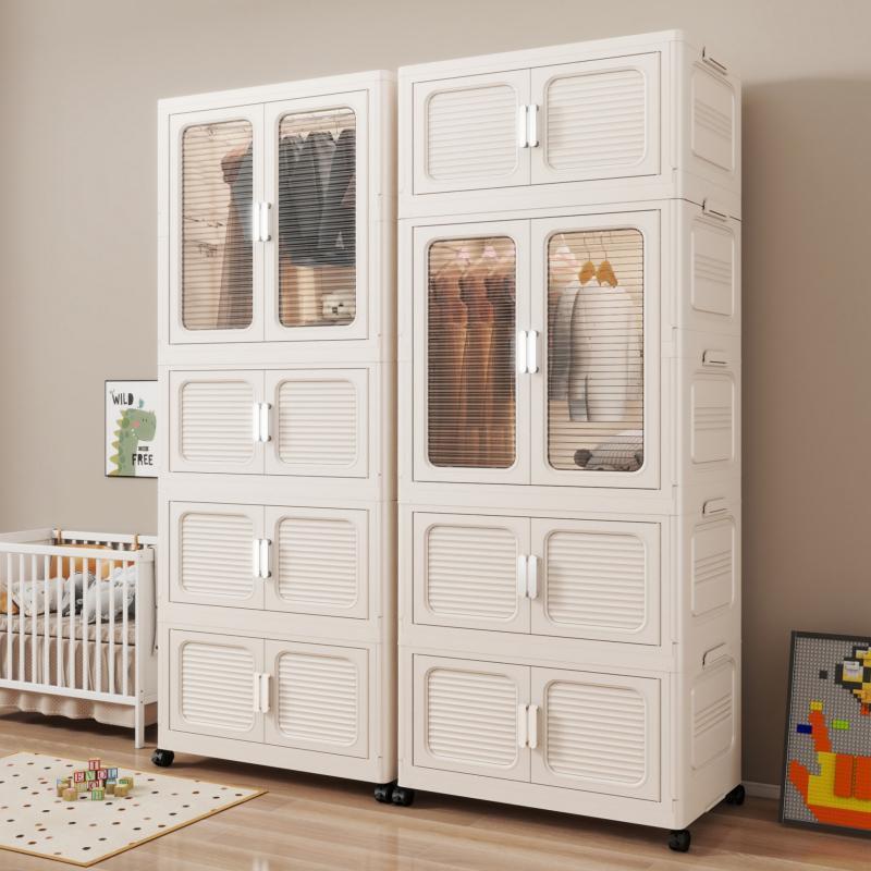 Gabinete de almacenamiento sin instalación Gabinete de acabado de ropa para bebés caseros Gabinete plegable para niños Gabinete de almacenamiento simple