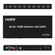 HDMI2.0 4K60hz 8进1出切换器支持ARC 4K@60 8x1切换器带音频分离