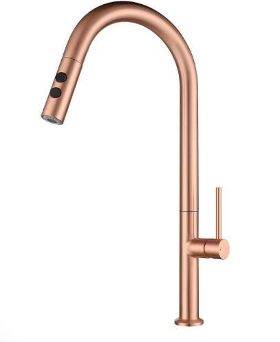 Scandinavian 304 Rose Gold Pull-Out Kitchen Hot and Cold Faucet Stretchable Sink Basin Rotatable Sink Faucet