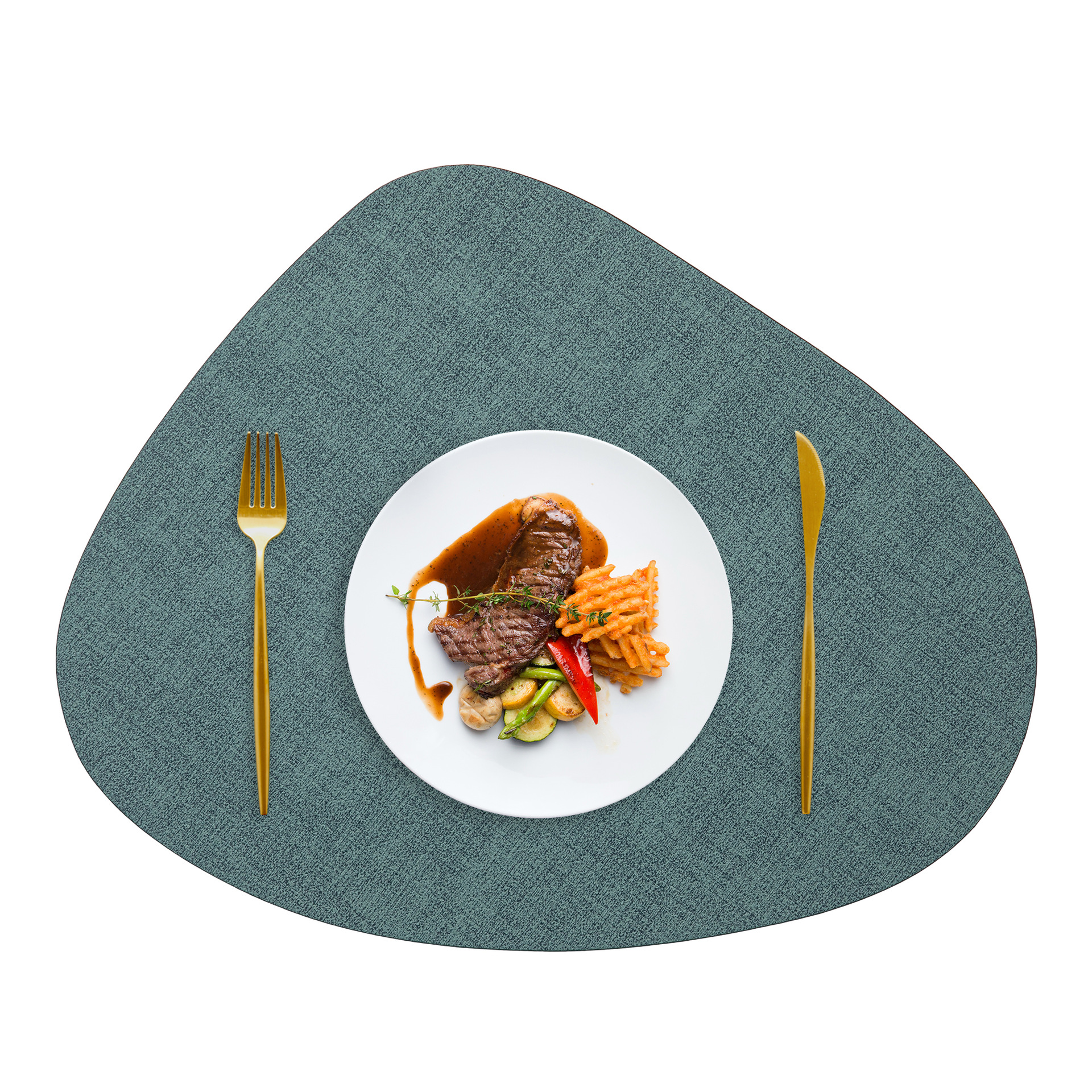 Manteles Individuales japoneses transfronterizos de tela en forma de gota, tapetes para platos impermeables y a prueba de aceite, tapetes aislantes para mesa, alfombrillas aislantes de pu para el hogar