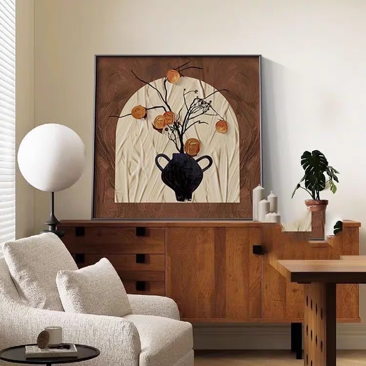 Medieval Style Decorative Painting French Retro Living Room Sofa Hanging Painting High-End Restaurant Mural Bedroom Bedside Wall Painting