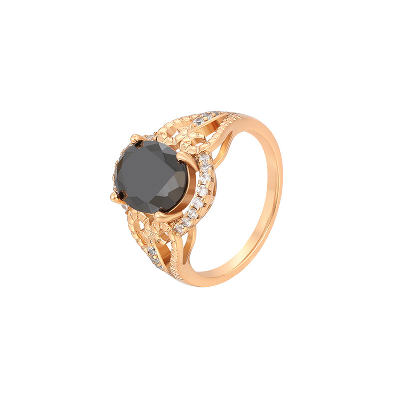 Xuping moda inlaid artificial gemas anillo de estilo retro aleación de cobre chapado 18k color anillo transfronterizo europeo y americano al por mayor