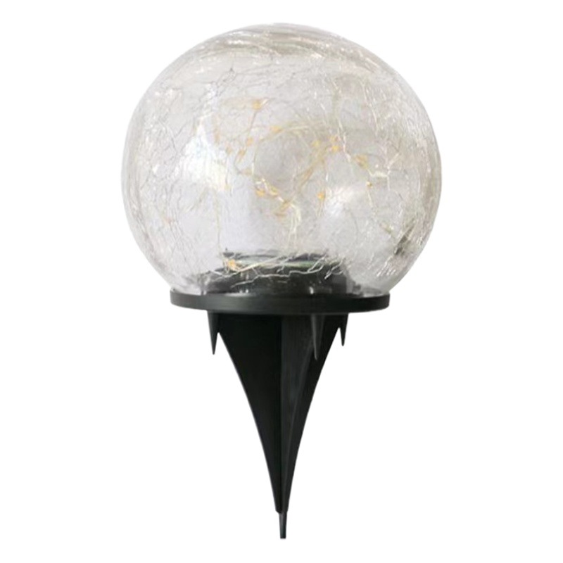 Grieta solar lámpara de tierra jardín vidrio impermeable jardín decoración lámpara de tierra bola jardín decoración Decoración