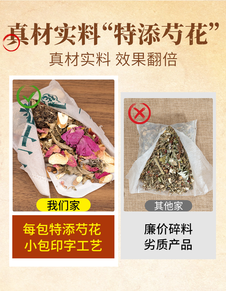24 Herb Foot Soak Pack 30g Old Ginger Mugwort Traditional Chinese Foot Bath Bags quality and texture