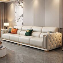 意式轻奢真皮沙发客厅简约现代高端奢华简欧别墅大小户型直排沙发