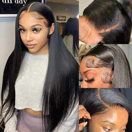 Glueless Wig 4*4lace 无胶假发真人发直发自然色100%human hair