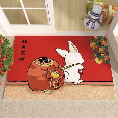 Entrance door orange cat floor mat Cartoon cut-out big orange cat unit door entrance entrance door rub soil silk circle floor mat