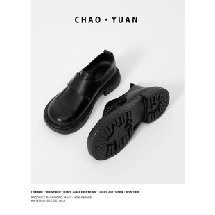 Small Leather Shoes for Women with First Layer Cowhide 2025 New Autumn and Winter Big Head Velcro Soft Sole Japanese Style Low Heel Flats for Women Handmade