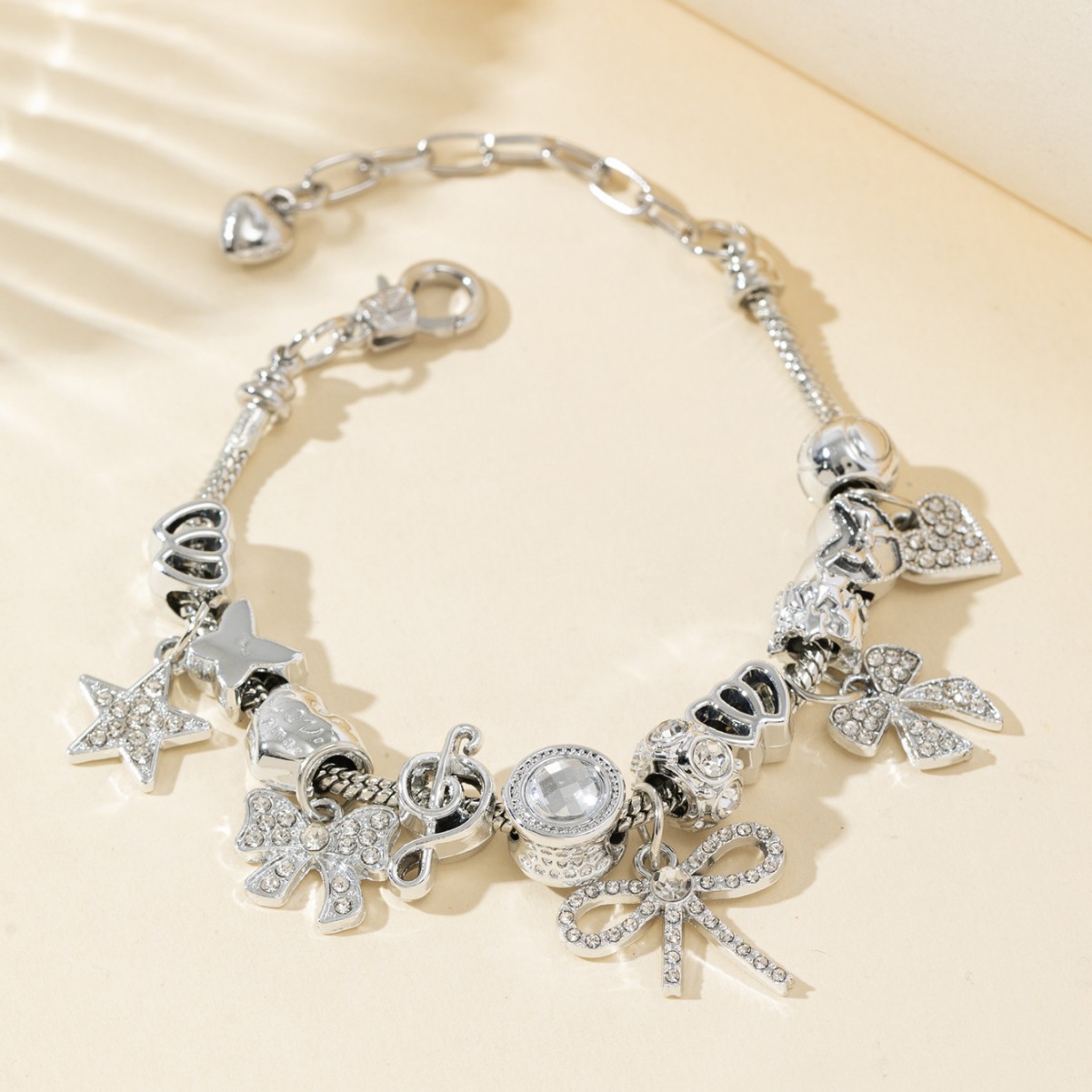 Brazalete Panjia, brazalete de cuentas DIY, arco de diamante de diamante, joyas de moda rápidas