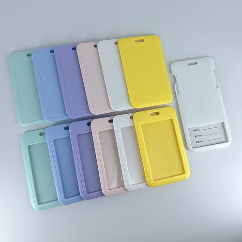 Thickened ABS color card holder hard card holder slide cover push-fit plastic badge employee badge cartoon manufacturer large size