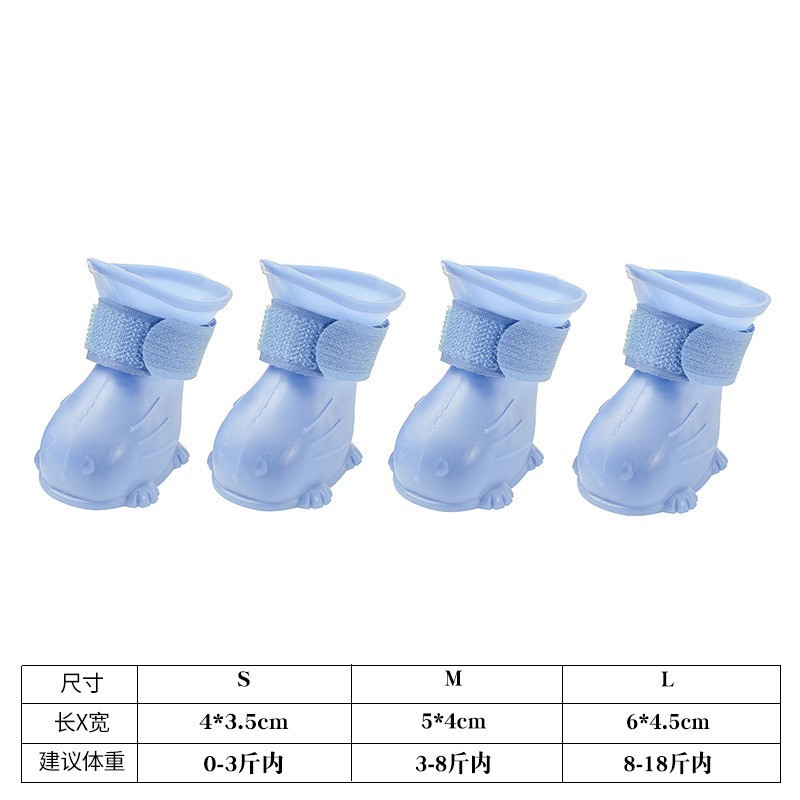 Botas de lluvia para mascotas al por mayor Bomei oso perro Botas de lluvia 4 cubierta de pie impermeable zapatos para mascotas día lluvioso suministros de excursión