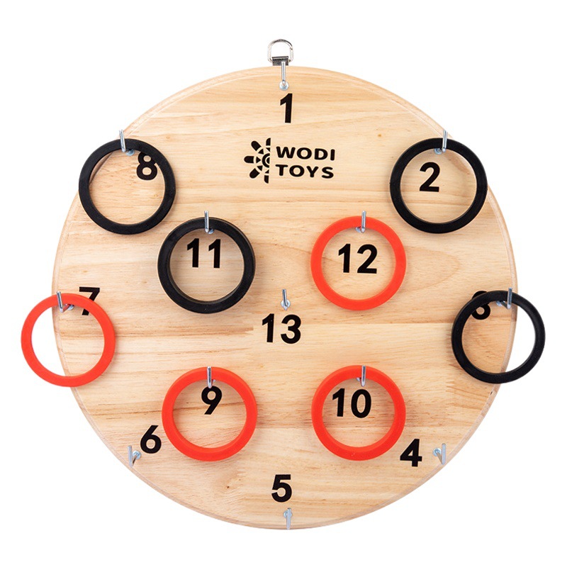 Educación temprana niños y niñas adultos inteligencia desarrollo acumulación anillo de tiro madera Dart juego ventas directas de la fábrica