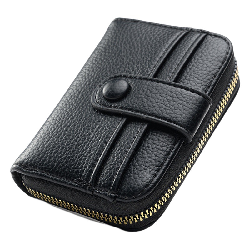 Lychee patrón de órgano titular de la tarjeta 2024 Nueva Corto de Las Mujeres de estilo Coreano monedero de la Moneda de Gran capacidad Multi-tarjeta de la cremallera de la cartera