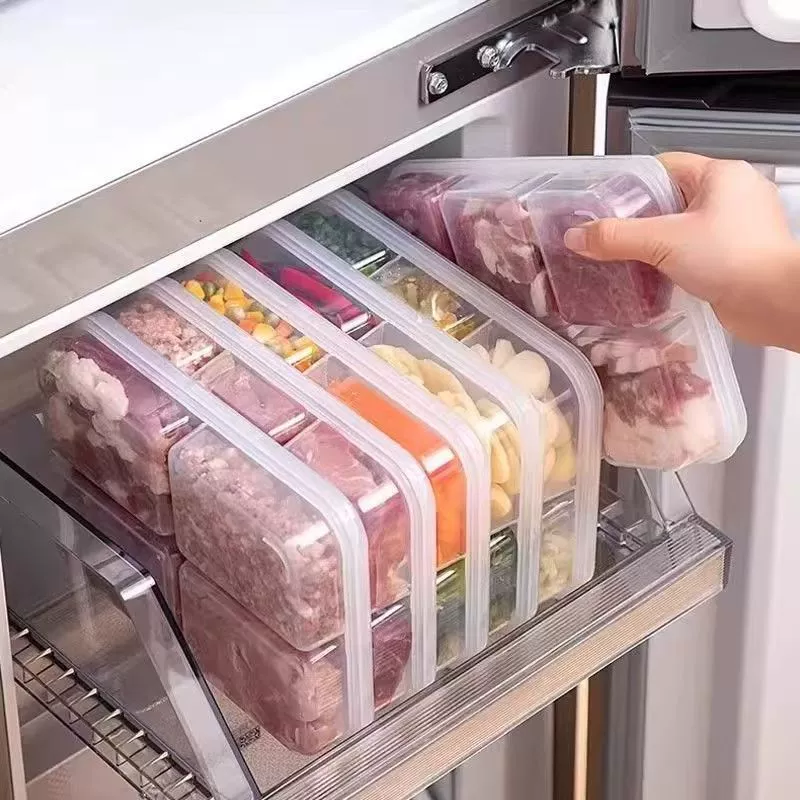 Контейнер для хранения замороженных мясных блюд и продуктов питания, перегородка для холодильника, контейнер для замороженного мяса, контейнер для свежести, контейнер для ингредиентов с имбирем и чесноком