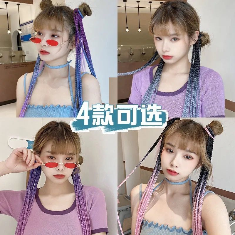 Fábrica al por mayor color trenza peluca hembra hip hop gradiente teñido trenza color de trenza sucia trenza cola de caballo