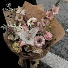 港与 复古麻丝镂空艺术纸鲜花花束创意包装纸花艺花店手工diy资材