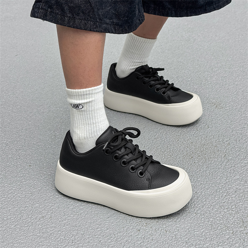 Street Style Design Thick-Soled Height-Increasing Loafers for Men, Simple Versatile Casual Sneakers, Solid Color White Shoes, Trendy Shoes