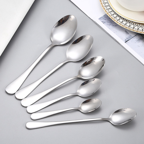 Stainless steel spoon thick Western food tableware set hotel steak knife and fork home 1010 round spoon coffee spoon