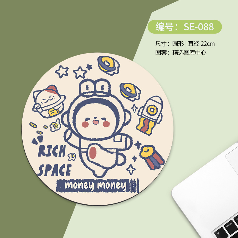 Alfombrilla de ratón redonda, pequeña y portátil, con antideslizante y soporte para muñeca