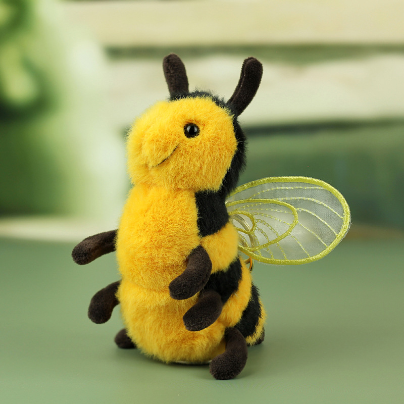 Red en línea adorable pequeña abeja colgante juguetes de peluche muñeca bolsos de dibujos animados bolsos colgantes llaveros muñecas de tela image 6