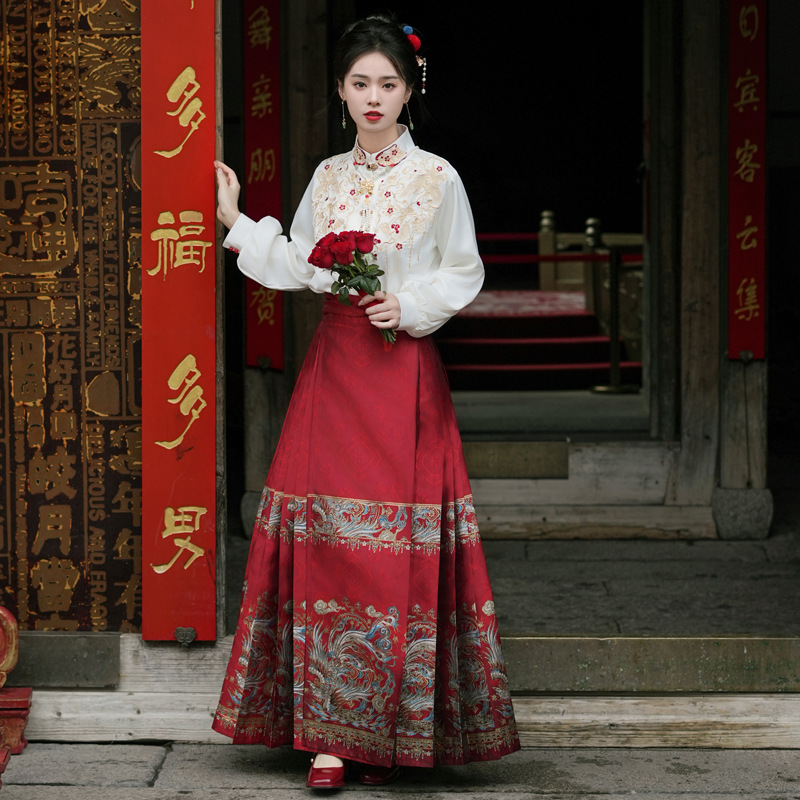成人款【凤凰于飞】妆花马面裙汉服敬酒服订婚服重工刺绣2023新款