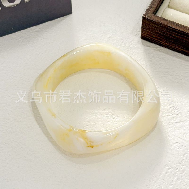 欧美几何晕染咖色树脂手镯不规则方形手环小众设计个性手饰潮批发|undefined
