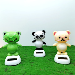 太陽能擺件汽車內飾裝飾擺着辦公用品跨境熱銷熊貓可愛玩偶新禮物